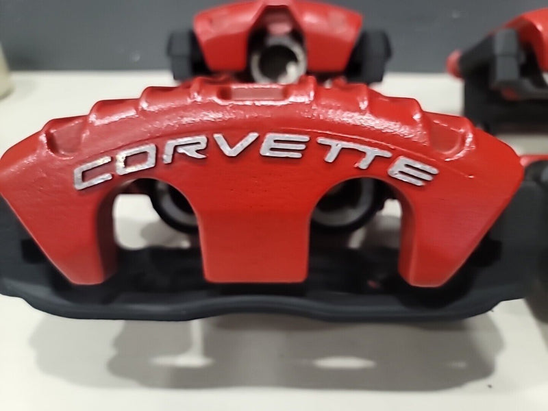 Cargue la imagen en el visor de la galería, 97-04 Corvette C5 Calipers Set Front, Rear Brake Calipers, Brackets Red  4383-R4
