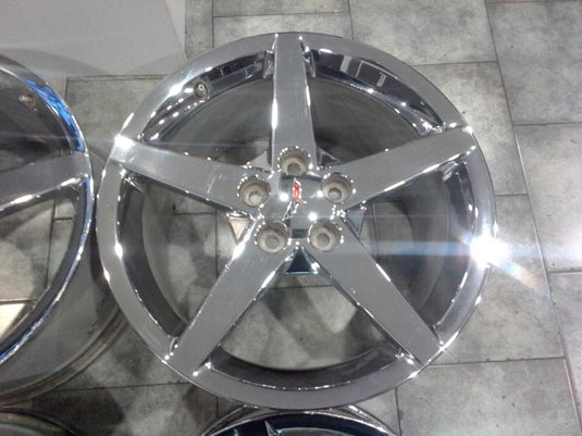 05-08 Corvette C6 Rims set wheels Chrome 18x8.5 19x10 OEM 4333-S