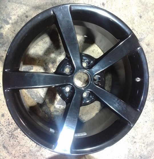 05-13 CHEVY CORVETTE C6 WHEEL RIM 19X10 REAR BLACK 5 SPOKE 3634-S