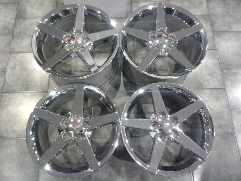 Load image into Gallery viewer, 05-08 Corvette C6 Rims set wheels Chrome 18x8.5 19x10 OEM 4333-S
