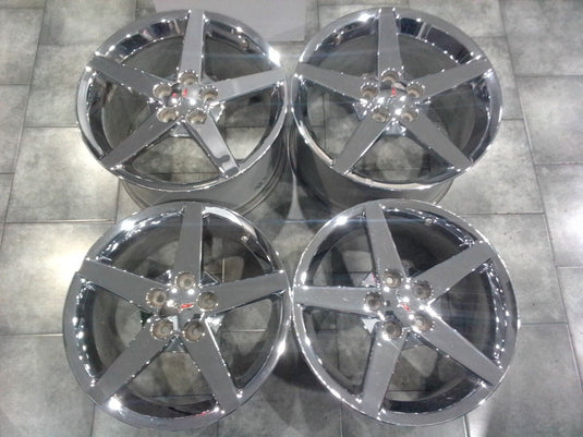 05-08 Corvette C6 Rims set wheels Chrome 18x8.5 19x10 OEM 4333-S