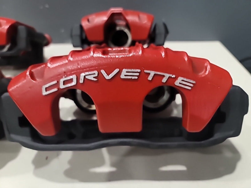 Cargue la imagen en el visor de la galería, 97-04 Corvette C5 Calipers Set Front, Rear Brake Calipers, Brackets Red  4383-R4
