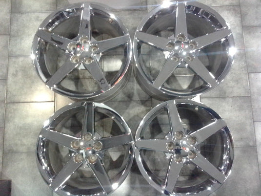 05-08 Corvette C6 Rims set wheels Chrome 18x8.5 19x10 OEM 4333-S