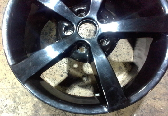 05-13 CHEVY CORVETTE C6 WHEEL RIM 18X8.5 FRONT BLACK 5 SPOKE 3633-S